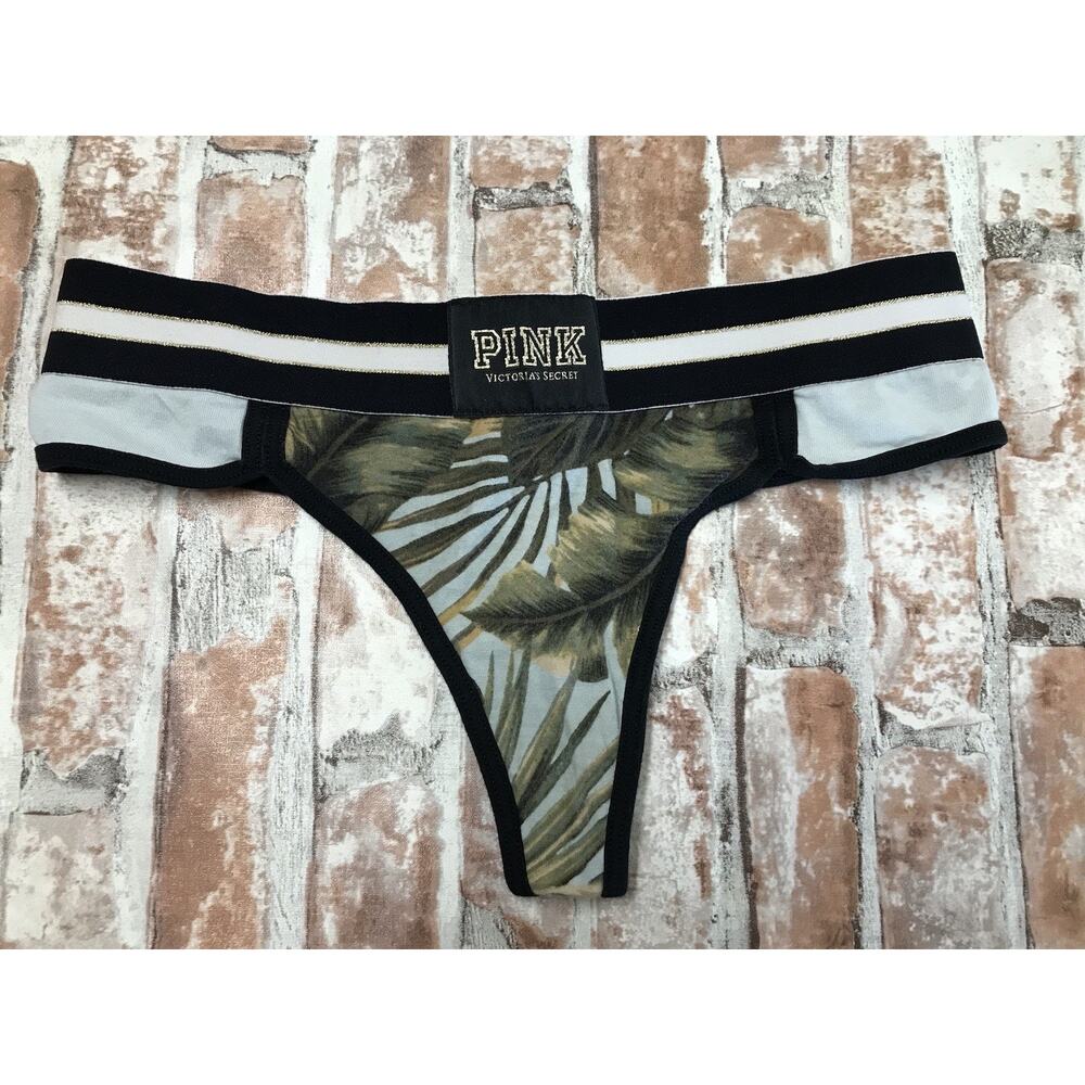 Victoria's Secret PINK Green Sexy Thong String Panty x-low rise Underwear Small